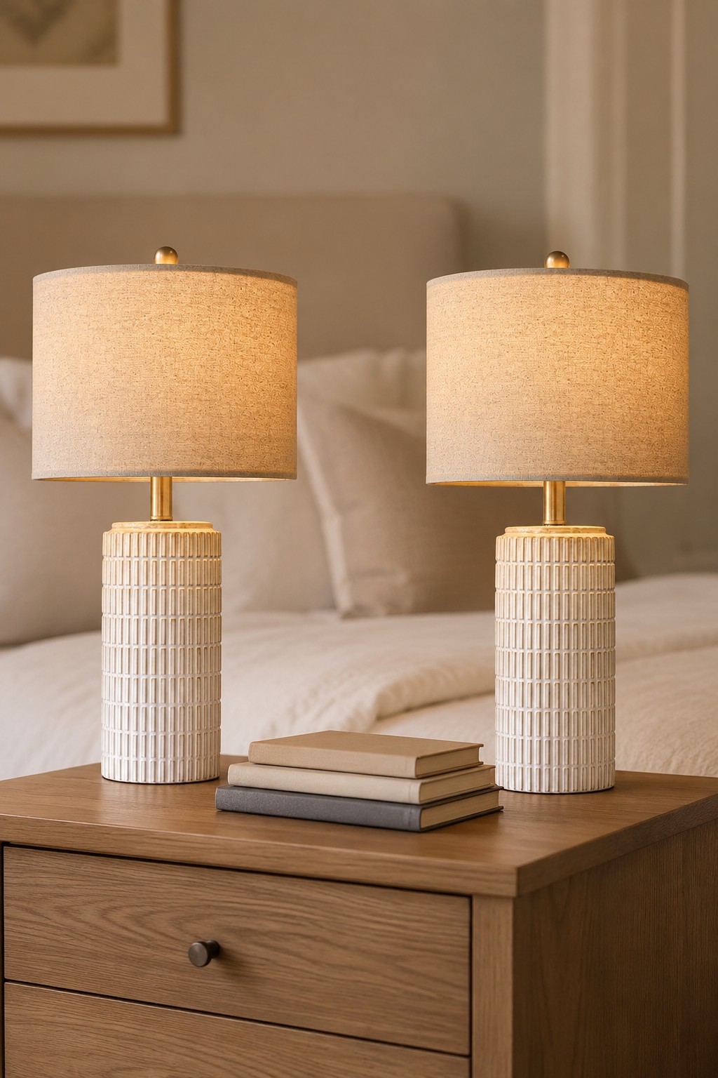 PoKat Modern Ceramic Table Lamp Set