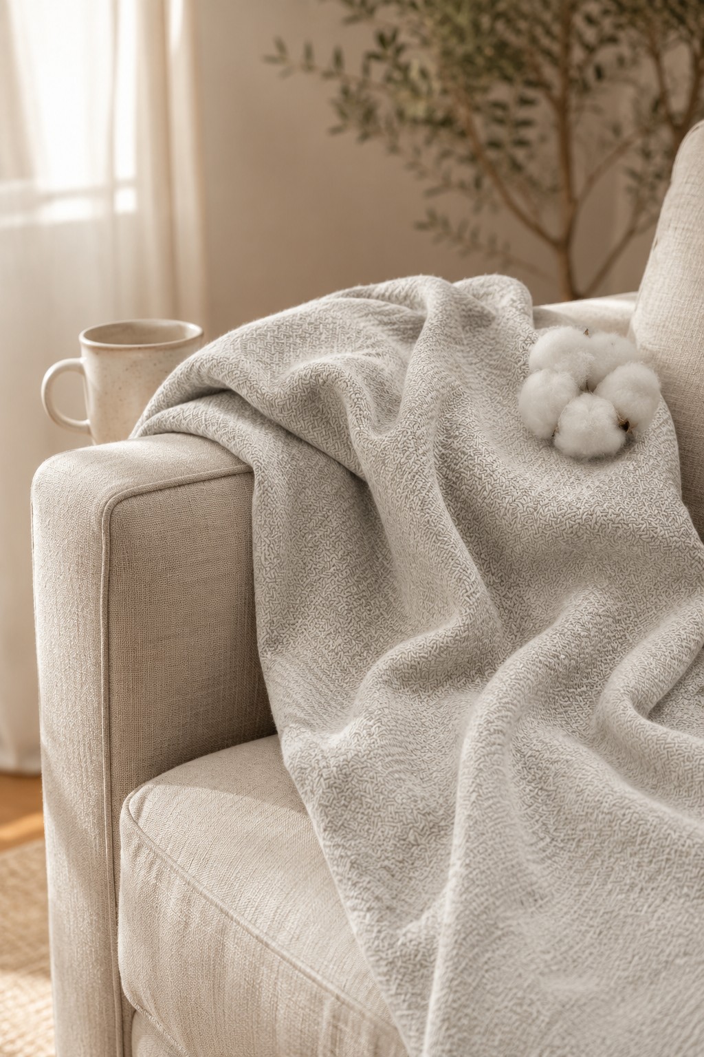 Soft cotton blanket for a cozy home refresh